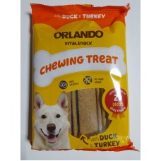 Ласощі для собак Orlando Meaty Strips, м’ясні смужки з індичкою, 200 г (20 шт х 10 г)