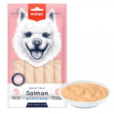 Wanpy Creamy Lickable Treat Salmon&Chicken (Ванпі), кремові ласощі для собак, з лососем та куркою, 5 шт по 14 г