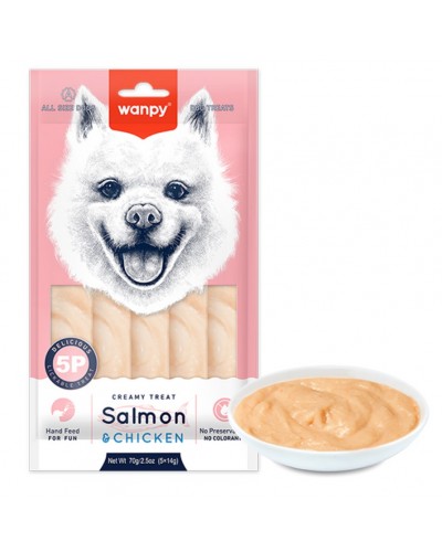 Wanpy Creamy Lickable Treat Salmon&Chicken