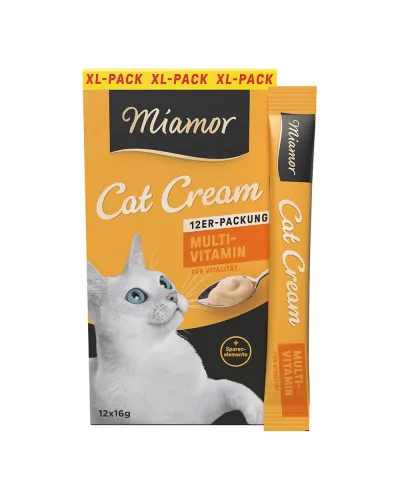 Miamor Cat Cream Multi-Vitamin, кремові ласощі для котів, 12 стіків по 16 г