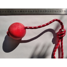 М'яч на канаті, аналог Liker Cord, м'ячик іграшка для собак, помаранчевий, 7 см, 1 шт