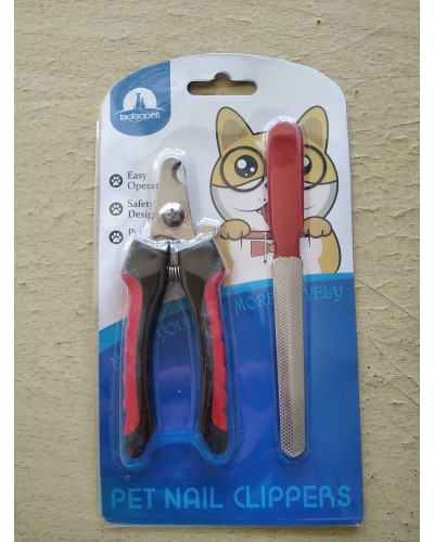 Кусачки - кігтеріз (кігтерізка) для собак середніх порід, з обмежувачем, в комплекті - пилочка, 16 см, 1 шт