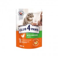  Club 4 Paws Premium (Клуб 4 Лапи Преміум), вологий корм для дорослих котів, з куркою в соусі, 85 г
