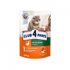  Club 4 Paws Premium (Клуб 4 Лапи Преміум), вологий корм для дорослих котів, з качкою в соусі, 85 г