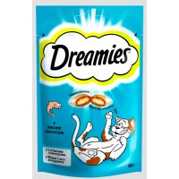 DREAMIES, ласощі для котів, подушечки з лососем, 60 г