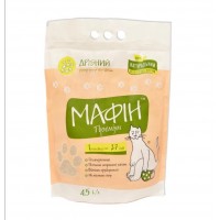 Мафін Преміум, наповнювач бентонітовий для котячого туалету, дрібний, 4.5 л, 3.7 кг