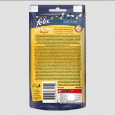 Felix PARTY MIX Оріджинал Мікс. Додатковий сухий корм (ласощі) для дорослих котів зі смаком курки, печінки та індички. 60 г