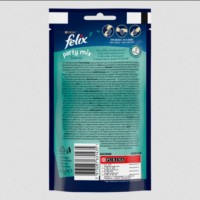 Felix PARTY MIX Океанічний Мікс. Додатковий сухий корм (ласощі) для дорослих котів зі смаком лосося, форелі та минтаю. 60 г