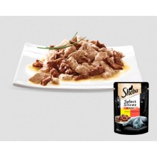 Sheba Select Slices (Шеба Селект Слайсес), cоковиті шматочки з яловичиною й куркою в ніжному соусі , 85 г