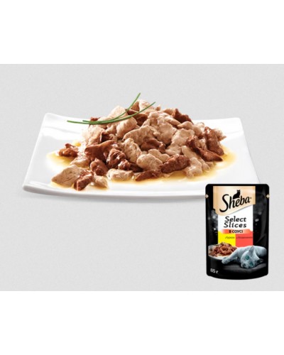 Sheba Select Slices (Шеба Селект Слайсес), cоковиті шматочки з яловичиною й куркою в ніжному соусі , 85 г Sheba Select Slices (Шеба Селект Слайсес), cоковиті шматочки з яловичиною й куркою в ніжному соусі , 85 г