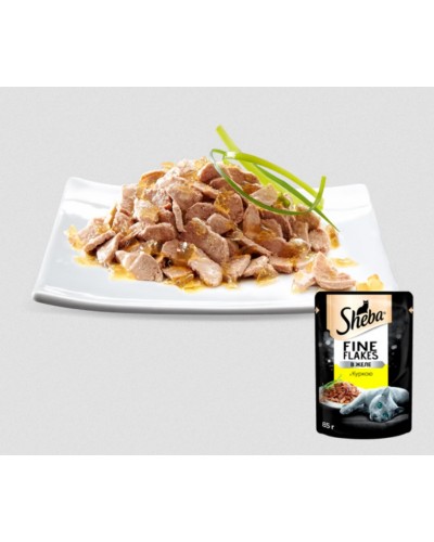Sheba Fine Flakes (Шеба Файн Флейкс), шматочки з куркою у ніжному желе, 85 г Sheba Fine Flakes (Шеба Файн Флейкс), шматочки з куркою у ніжному желе, 85 г
