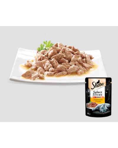 Sheba Select Slices (Шеба Селект Слайсес), cоковиті шматочки з домашньою птицею в ніжному соусі , 85 г Sheba Select Slices (Шеба Селект Слайсес), cоковиті шматочки з домашньою птицею в ніжному соусі , 85 г