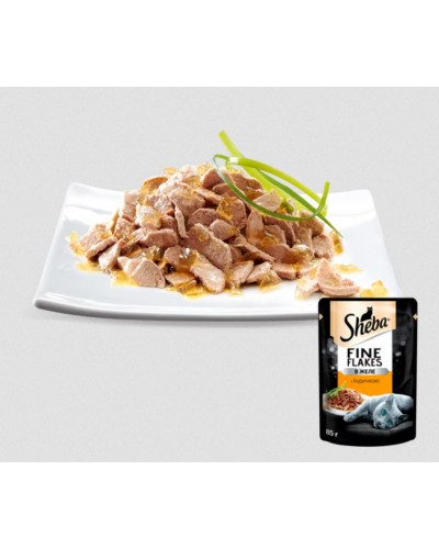 Sheba Fine Flakes (Шеба Файн Флейкс), шматочки з індичкою у ніжному желе, 85 г