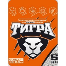 Тигра, натуральний бентонітовий наповнювач для котячих туалетів, середня гранула (1.5 - 2.5 мм), 5 кг 