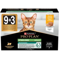 Purina Pro Plan Sterilised Промо набір мус з куркою для стерилізованих котів, банка, 12x85 г