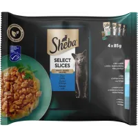Sheba (Шеба), вологий корм для котів, асорті з риби в соусі 4х85 г 
