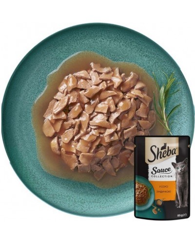 Sheba (Шеба), вологий корм для котів, шматочки з індичкою в соусі, 85 г