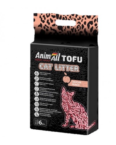 AnimAll Tofu Peach (Енімал Тофу Персик), наповнювач соєвий, з ароматом персика, 6 л