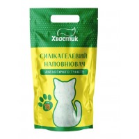 Хвостик, силікагелевий наповнювач, дрібний, з зеленими гранулами, 10 л